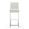 Manhattan Comfort Element 29" Faux Leather Bar Stool in Pearl White and Polished Chrome BS010-PW - alternate 3